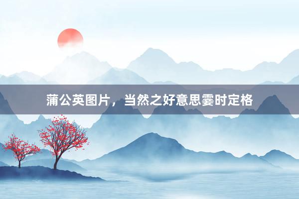 蒲公英图片，当然之好意思霎时定格